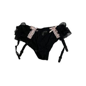 Beverly Hills Lingerie Garter Belt Panty in Black